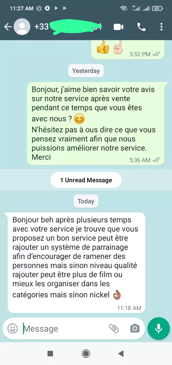 Témoignage client satisfait IPTV